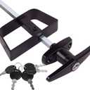 Shed Door Latch T-Handle Lock Kit with 5 Keys EFFIBUILD 4.5" Stem Storage Barn Shed Door Hardware Lock Set for Playhouses, Chicken Coops,Camper Black