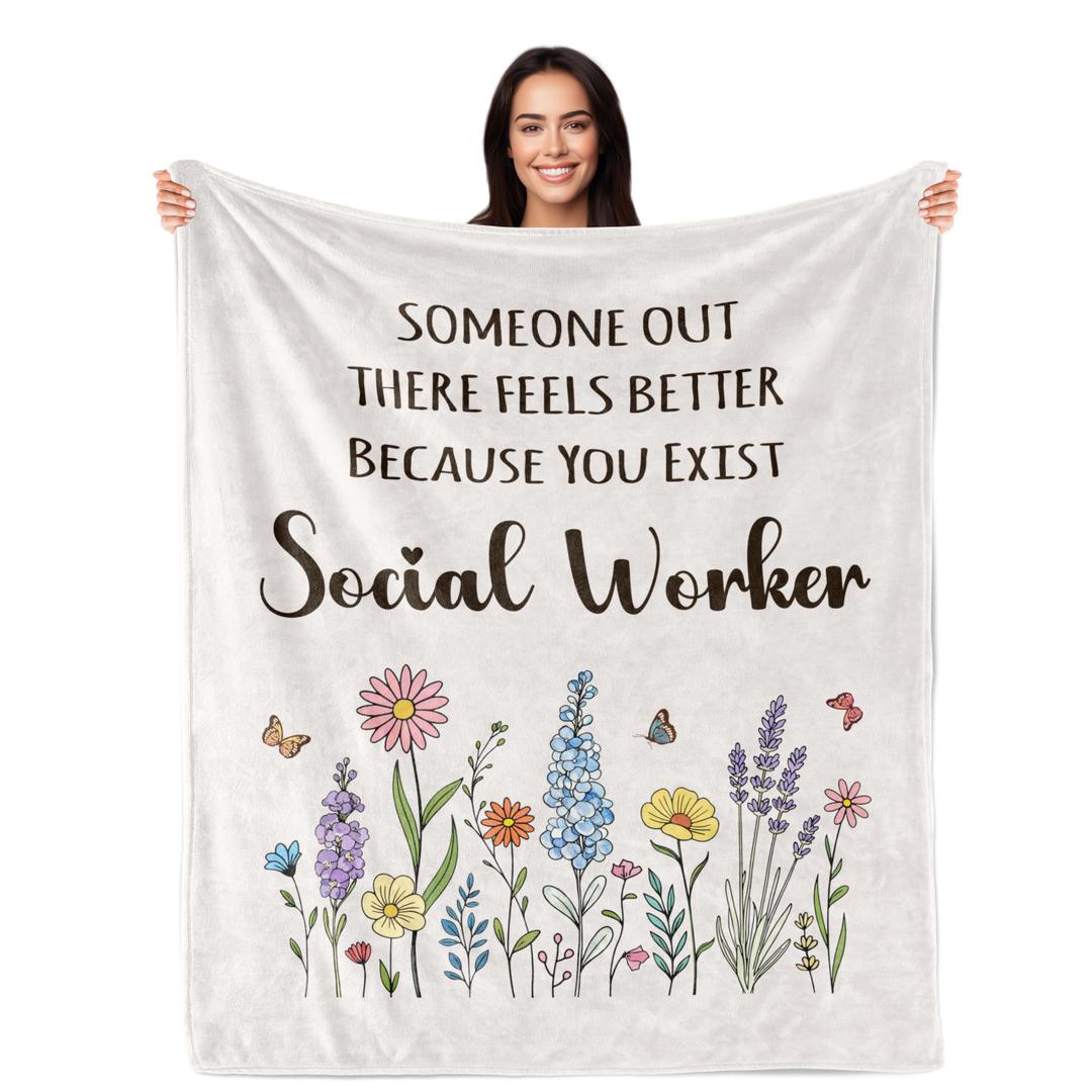 PAZISOL Social Worker Appreciation Gifts, Social Work Month Gifts for Women, Female School Socialworkers Birthday Gift Ideas, Unique Retirement Graduation Gift for MSW/DSW/LCSW 60"X50" Throw Blanket