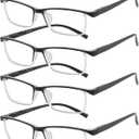 Przene Reading Glasses for Men Women Blue Light Blocking Readers Spring Hinges Lightweight Style Pack