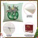 Artscope Christmas Throw Pillow Covers 20x20 Inch Set of 4, Santa Claus Merry Bright Xmas Tree Ball Holiday Decoration Pillow Cases for Christmas Home Decor-Green