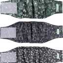 wegreeco Washable Male Dog Belly Band (Stylish Pattern)- Pack of 3 - Washable Male Dog Belly Wrap, Dog Diapers Male (Cool Design, Small) (Small (11" to 14"))