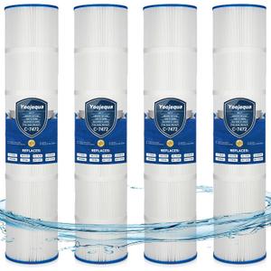 Yoojequa® CCP520 Pool Filter Cartridge Compatible with C-7472, Clean and Clear Plus 520, PCC130, R173578, 178585, 817-0143, FC-1978, FC-6475, 160332, 4 x 125 Sq. Ft Pool Filter Cartridge, 4 Pack