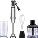 TALIA Immersion Blender Handheld Corded Hand Blenders Set 1200W, Variable Speed & Turbo 4 in 1 Stainless Steel Stick Emulsifier with Chopper, Whisk & Beaker for Soup, Baby Food, Smoothies