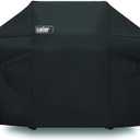 64-Inch Grill Cover for Weber Summit 400 Series, Heavy Duty Waterproof BBQ Cover with Storage Bag & Adjustable Straps, All-Season Weather Resistant Outdoor Gas Grill Protector, Black