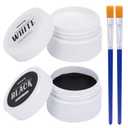 Black and White Face Paint,Halloween Skeleton Face Paint Kit with 2Pcs Painting Brushes,Water Based Body Paint for Adults & Kids,SFX Makeup Palette for Zombie, Joker, Clown, Cosplay, Costume, Theater
