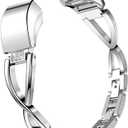 Ginamart for Fitbit Alta HR and Alta Bands Small Large, Jewelry Metal Replacement Band Accessory Strap Bracelet Bangle Wristband Rose Gold Silver Gold Black
