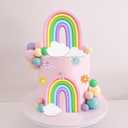 38Pcs Rainbow Cake Topper Boho Groovy Hippie Cake Decorations Pastel Balls Daisy Flower Cake Toppers for Retro Hippie Party Girl Birthday Party Groovy Bohemian Rainbow Wedding Party Supplies