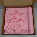 Yarn Holder for Crocheting and Knitting, Wooden Magnetic Yarn Spinner Rotating Holder with Crochet Hooks and Needles, Phone Stand and Storage Organizer (Pink)