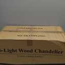 Large Rustic Antique White Wood Chandeliers for Dining Room Light Fixture Over Table Hanging, 6-Lights Farmhouse Milk Glass Globe Chandelier for Stairwell Kitchen Island Living Foyer Bedroom