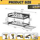Power Tool Organizer Wall Mount, 2 Layers Heavy Duty 4 Cordless Drill Holder Tool Storage Rack with 8 Power Strip Battery Charging Station,Pliers Screwdrivers Organizer for Garage, Workshop,Tool Room