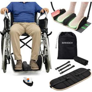 Premium Wheelchair Foot sling Hammock noncollapsible with separator and storage for Walker Rollator Holder long flight Leg attachment replacement elevating Portable Medical swing Essential Accessories