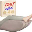 Inflatable Leg Elevation Pillow- Portable Wedge Pillow for Legs with Storage Bag, Versatile Leg Pillows for Elevation Blood Circulation, Leg Injuries, & Leg Rest Breathable Suede Material