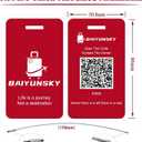 Smart Luggage Tags for Suitcases, 2 Pack QR Code Security Information Luggage Tag, Steel Ring, Waterproof Privacy Protection Luggage Tag, No App No Subscription Needed (Red)