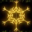 VIHOSE 36" Christmas Snowflake Lights 162 LED Snowflake Decoration Large Outdoor Hanging Lights for Yard Porch Christmas Party Nativity Scene Special Soft Head for Folding Iron Frame (Warm White)