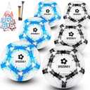 Soccer Ball Size 5 Six Pack,Classic Indoor Outdoor Soccer with 1 Pump 2 Net Bag and 2 Needle,Long-Lasting for Training, Games, Outdoor & Indoor Play,Ideal Gift for Boys Girls Youth Adult