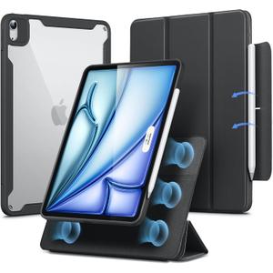 ESR for iPad Air 11 Inch Case M3/M2 (2025/2024), iPad Air 5th/4th Gen Case (2022/2020) 10.9 Inch with Pencil Holder, Removable Magnetic Cover, Vertical Stand, Rebound 360 Series, Black