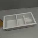 Ferrochef Dual Roll Recessed Toilet Paper Holder - 304 Stainless Steel, Hidden in-Wall Design, Simple Loading and Unloading, Space-Saving for Modern Bathrooms White