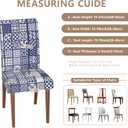 Stretch Dining Chair Covers Set of 2,Floral Print Chair Covers,Soft Removable Washable,Pet Friendly Furniture Protector,Universal Chair Slipcovers for Home, Kitchen,Ceremony Dining Room Seat (B-aqua Squares)