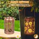 Sunflower Solar Lanterns Outdoor Waterproof, Birthday Sunflower Gifts for Women, Mom, Metal Hanging Solar Lights Outdoor for Patio Porch Yard Backyard Garden Decor