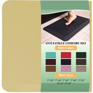 1" Extra Thick Anti Fatigue Floor Mat 30" L x 20" W,Kitchen Mat, Standing Desk Mat,140D Advanced PU Foam Ergonomic Comfort at Home, Office, Garage, Sink (Yellow)