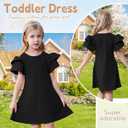 Toddler Dress Summer Baby Girl Dresses Layered Ruffle Sleeve Kids Cute Sundress Beach Birthday Party (4-5T, Black)