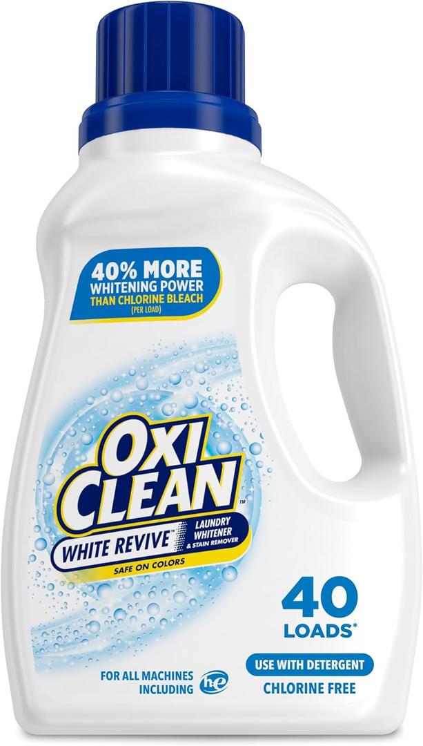 OxiClean White Revive Laundry Whitener and Stain Remover Liquid, 50 fl oz
