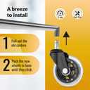 Rollerblade Office Chair Wheels, Set of 5 Replacement Casters for Desk and Gaming Chairs, Safe for Hardwood Floors, Tile, Laminate & Carpet, Support Up to 650 LBS, Easy Install, Universal Fit, Clear