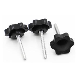 M4 M5 M6 M8 M10 M12 Plastic Handle Screw Plum Hand Tighten Bolt Star-Shaped Tightening Nuts Carbon Steel Knob(Color:50mm,Size:M12 1pc)