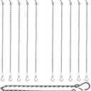 RIFNY Hanging Chains with Hooks, 10 Pieces 24 Inch Black Chain for Hanging Bird Feeders Planters Baskets Billboards Lanterns Wind Chimes Ornaments Outdoor/Indoor Use (24 inch 10pcs)