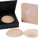 Silicone Nipple Covers Reusable - Pasties - Bra Cups - No Show With Travel Box (Crema)