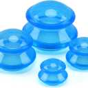 Silicone Cupping Therapy Set, Professional Studio and Home Cupping Set Massage Therapy Cups, Chinese Massage Cups for Cellulite Reduction Cupping Kit, Muscle and Joint Pain Myofascial Cupping Massager (Blue and Clear)