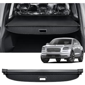 AUXKO Retractable Cargo Cover for Lincoln MKX 2018-2016, Trunk Cargo Cover Luggage Security Shade Cover for Lincoln Nautilus 2023-2019 Shielding Shade Anti-Peeping Luggage Privacy Screen, Carbon Fiber