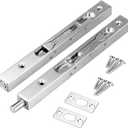 Sumnacon 2Pcs Door Flush Bolts - 8 Inch Concealed Security Door Locks for French Doors,Composite Doors,Wood Doors,Double Doors,Dummy Doors,Brush Stainless Steel Finish