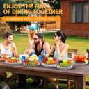 Compact Multifunc Chilled Serving Tray with Clear Rotating Lid,9 Inch Fruit Platter Tray for Parties and Small Cake Stand with Ice Storage Four Compartment Platter for Veggie Sushi Snacks Cupcakes