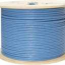 Vertical Cable Cat6A 10G, UTP, 23AWG, Solid Bare Copper, Plenum, 1000ft, Bulk Ethernet Cable, Blue