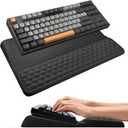 Wrist Rest with Keyboard Stand, Computer Wrist Support Pad, Ergonomic Keyboard Riser Hand Rest Soft Memory Foam Cushion Holder Gaming Typing Desk Accessories for Office Home Schoolб Black