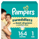 Pampers Swaddlers Diapers, Size 1, Absorbent, Keeps Baby Dry and Comfortable, Skin Safe Disposable Baby Diaper, 1 Pack (Count of 160)