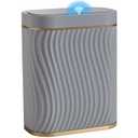 steo spce Bathroom Small Trash Can with Automatic Touchless Lid, 2.6 Gallon Smart Garbage Can Narrow Waterproof Trash Bin for Bedroom, Office, Living Room (Gold Grey)