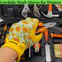 Thorn Proof&Puncture Resistant Gardening Gloves with Grip,Garden Glove for Women, Leather Yard Work Gifts (L)