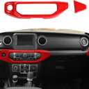 RT-TCZ for Wrangler JL Air Conditioner Switch Panel Trim Cover Red for Jeep Wrangler JL Gladiator JT 2018-2023 Red Interior Accessories