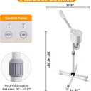 Professional Facial Steamer, Hot Mist Spray, Vaporizador Facial Steamer for Esthetician, Height Adjustable, SPA at Home, White