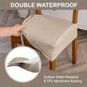 Genina Seat Covers for Chairs Seat Covers for Dining Room Chair Slipcovers Kitchen Chair Covers Dining Chair Covers (6 PCS-Rear-Covered, Khaki)