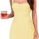 Women's Sexy Ruched Mesh Midi Short Dresses for Women Square Neck Fitted Elegant Club Party Cocktail Dress M