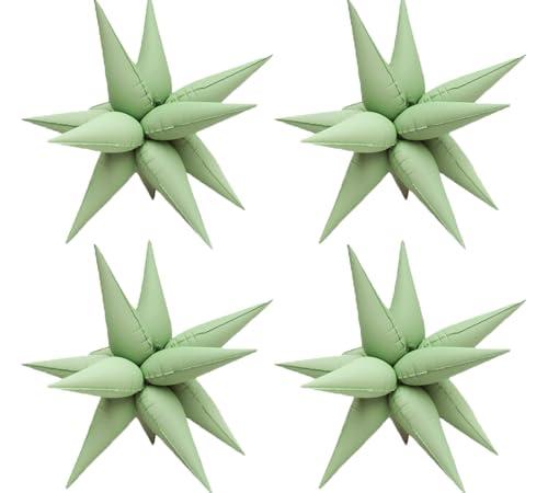50pcs Matte Green 20' Water Drop Foil Cone Mylar Balloons Matte Green Star Balloons Explosion Star for Girls Boys Birthday Party Wedding Baby Shower Party Decor