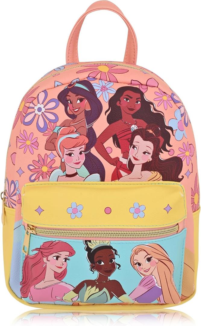 Disney Princess Backpack for Women, Men, Unisex | Cute PU Leather 10" Mini Backpack Purse | Princess Bag & Accessories