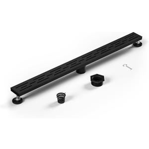 Linear Shower Drain 32" Matte Black 304 Stainless Steel | with Drain Grate| Fast Drainage | Stainless Floor Drain Grate | Hair Strainer | Drain Key | The Upgrade for Your Bathroom