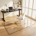 Tempered Glass Chair Mat for Hardwood Floor & Low Pile Carpet, 40" x 60" Heavy Duty Office Chair Mat with Non-Slip Pads, Scratch Resistant Floor Protector for Home Office