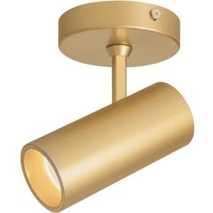 Aisilan 9W LED Gold Directional Dimmable Ceiling Spotlight Indoor, Anti-Glare Adjustable Angle Wired Spot Light for Picture, Bedroom and Kitchen - Warm Light 3000K, CRI 97 Flicker-Free