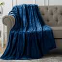 Utopia Bedding Fleece Blanket Throw XL Size Navy 300GSM Luxury Anti-Static Fuzzy Soft Microfiber Blanket for Couch, Sofa and Bed (70x50 Inch)