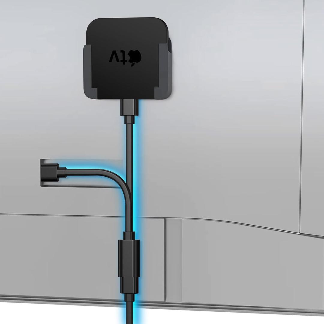 AGVEE 8in / 3.3ft Y Splitter Power Cord for Apple TV 1st, 2nd, 3rd, 4th, 4K, C8 Splitter Power Cable, Black